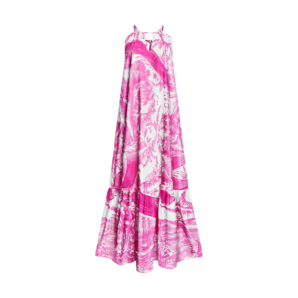 BREAST CANCER MAXI DRESS-WHITE & PINK