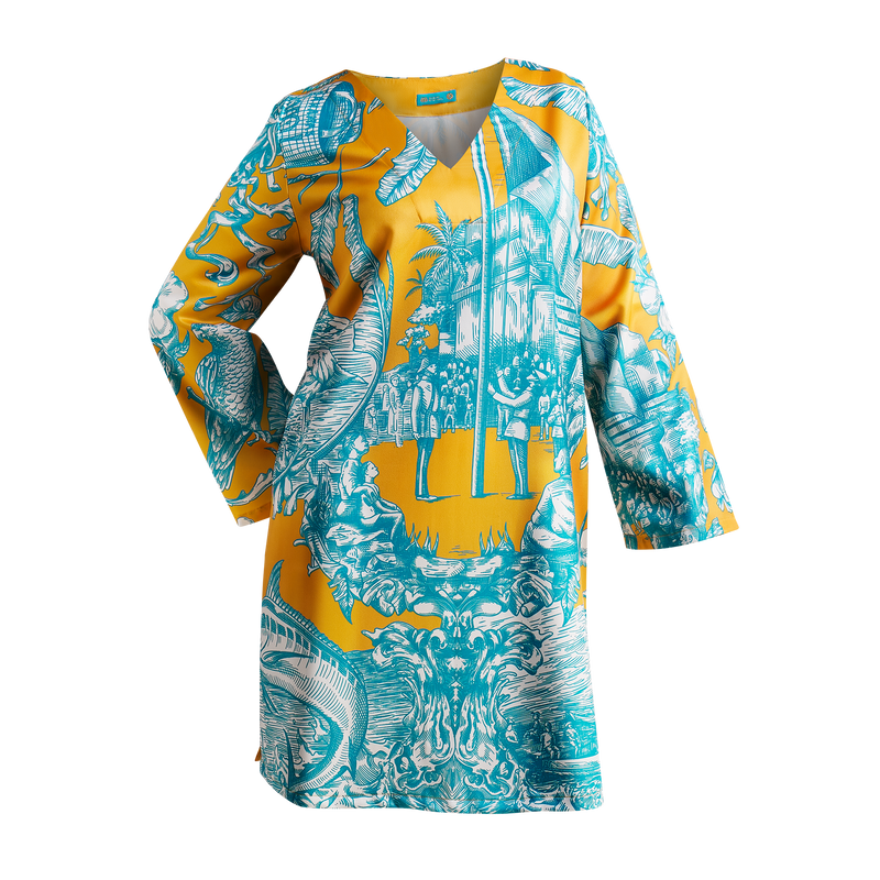50TH INDEPENDENCE TUNIC DRESS-GOLD