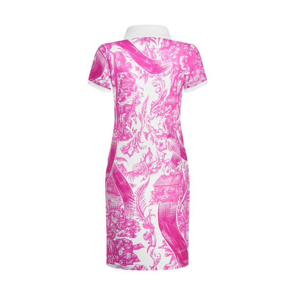HERITAGE BREAST CANCER AWARENESS POLO DRESS-WHITE