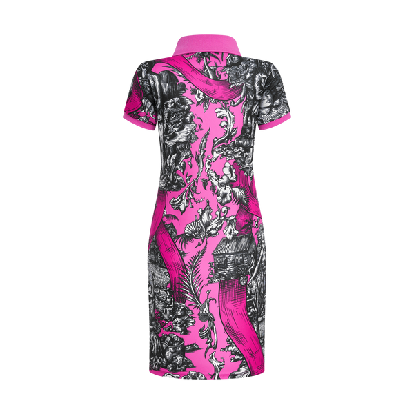 HERITAGE BREAST CANCER AWARENESS POLO DRESS-PINK & BLACK