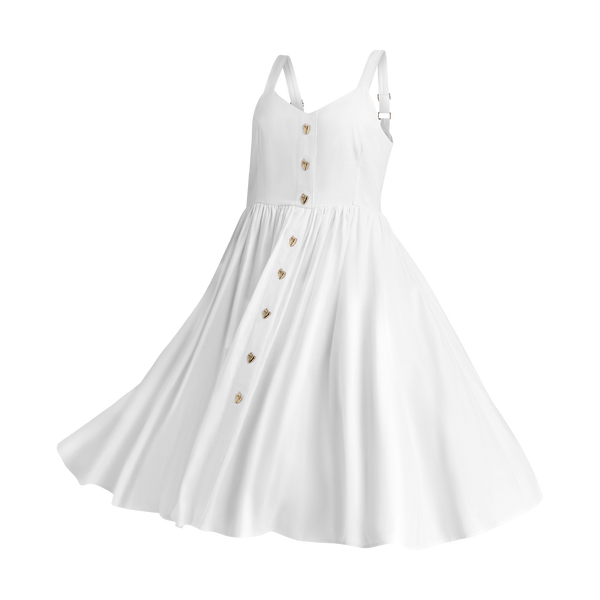 THE STROMBUS SWEETHEART DRESS-WHITE