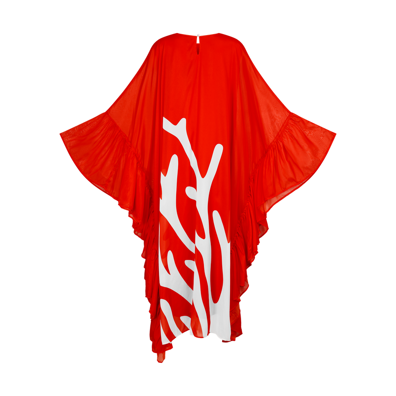 THE CORALIA LUCAYES KAFTAN-RED