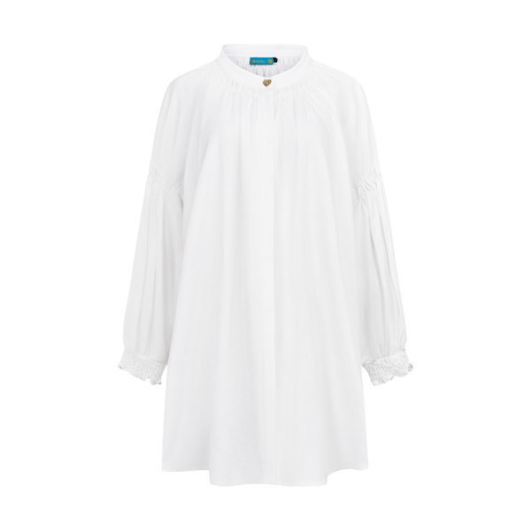 THE STROMBUS BANDED TUNIC-WHITE