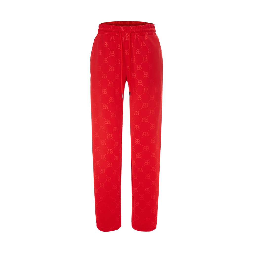 red monogram jogging pants