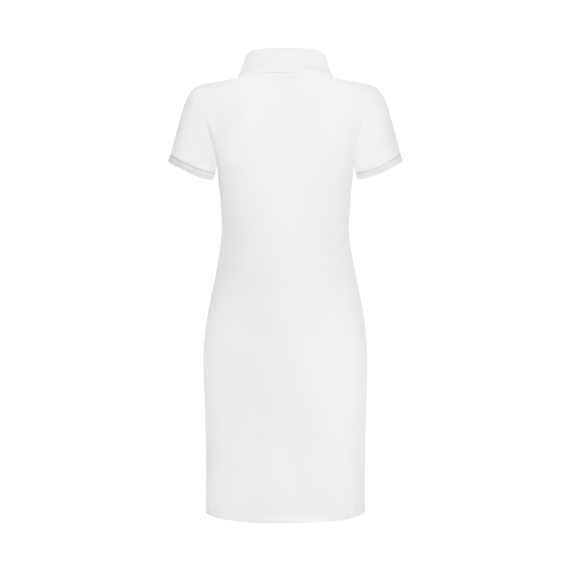 THE TERIDAE POLO DRESS-WHITE