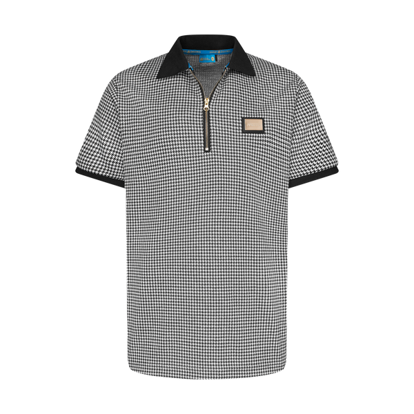 THE HOUNDSTOOTH POLO-BLACK